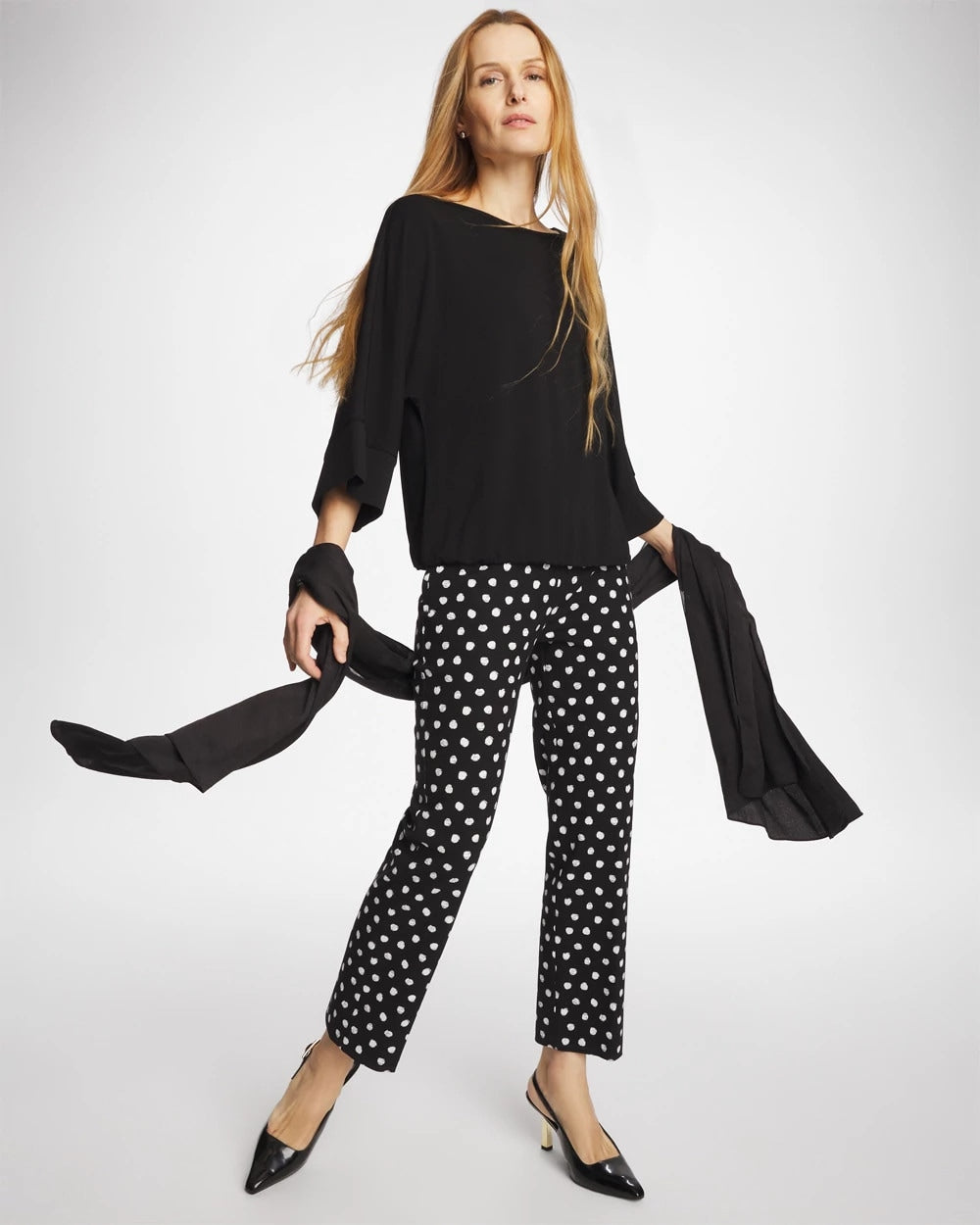 Chico's / Matte Jersey Bubble Hem Top