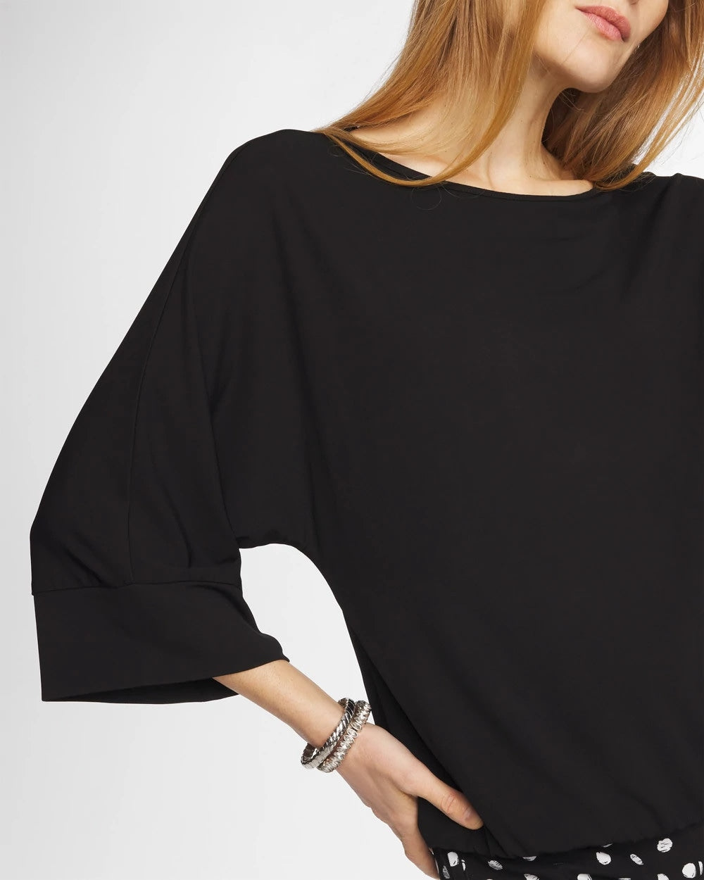 Chico's / Matte Jersey Bubble Hem Top