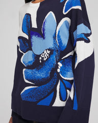 Chico's Discount - Floral Intarsia Crewneck Pullover