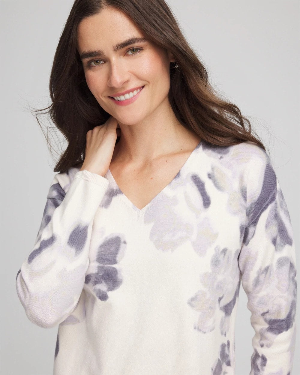 Chico's For Sale - Printed V-Neck Sweater