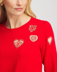 Chico's US - V-Day Embroidered Heart Pullover