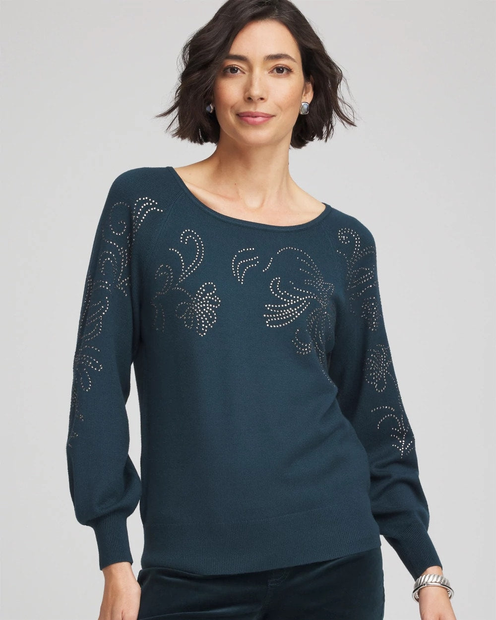 Chico's Discount - Heatset Embroidered Pullover