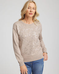 Chico's For Sale - Floral Sequined Pullover