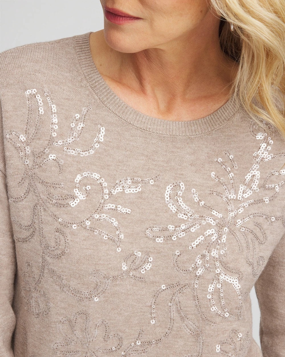 Chico's For Sale - Floral Sequined Pullover