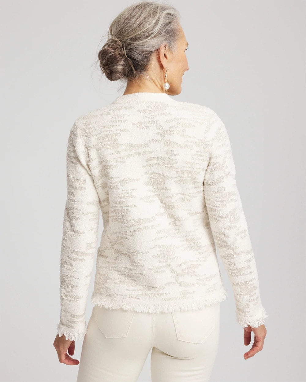 Chico's Online - Fringe Textured V-Neck Cardigan
