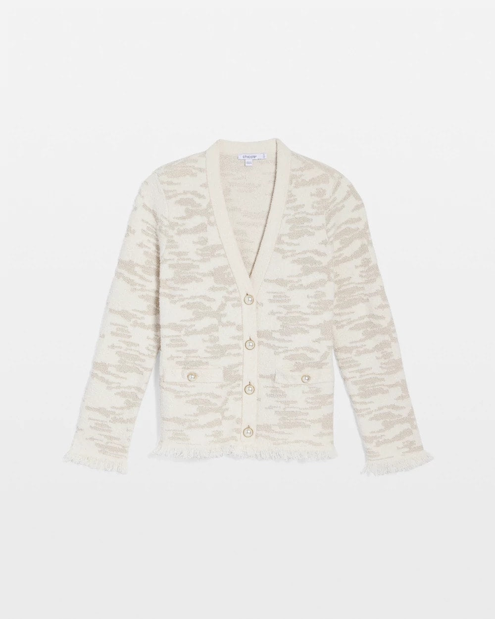 Chico's Online - Fringe Textured V-Neck Cardigan