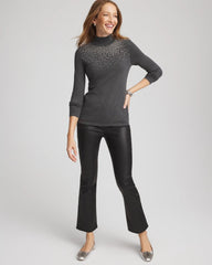 Chico's / Ella Rhinestone Mockneck Sweater