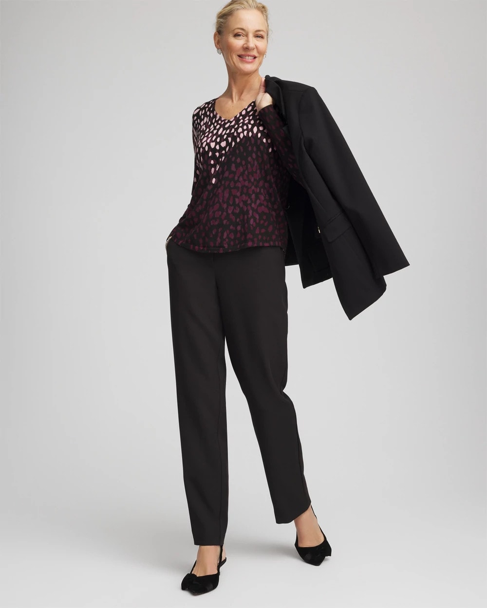 Chico's Discount - Ella Printed V-Neck Sweater