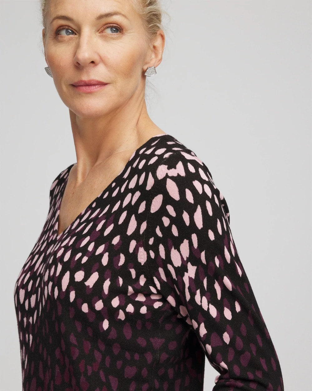 Chico's Discount - Ella Printed V-Neck Sweater