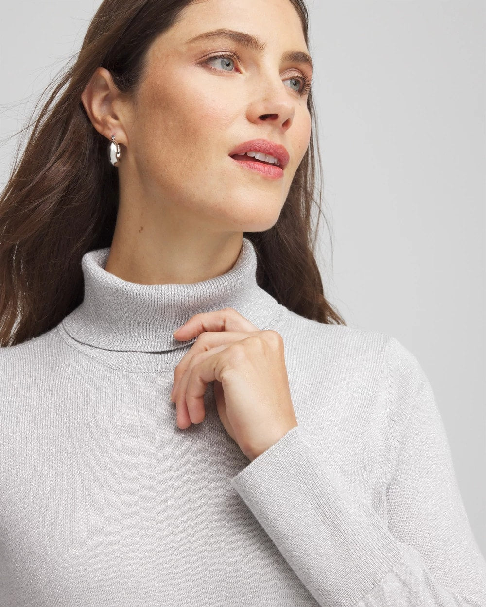 Chico's Sale - Metallic Turtleneck Pullover Sweaters