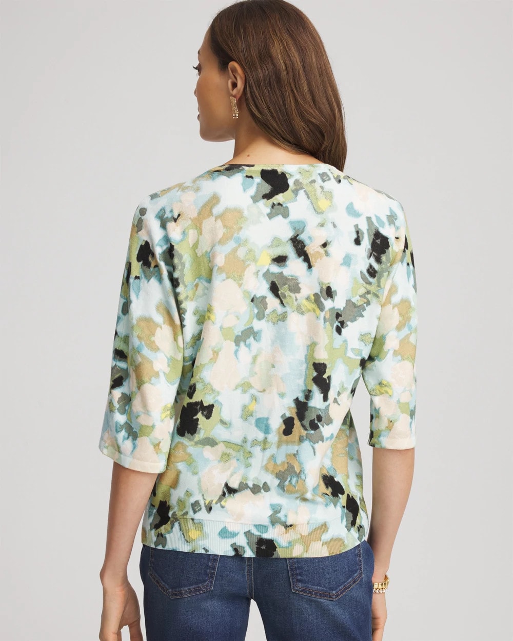 Chico's Online - Printed Dolman V-Neck Pullover Sweater