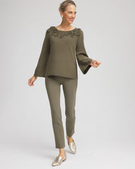 Chico's US - Appliqué Flared-Sleeve Sweater