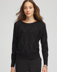 Chico's / Ella Embellished Dolman Pullover Sweater