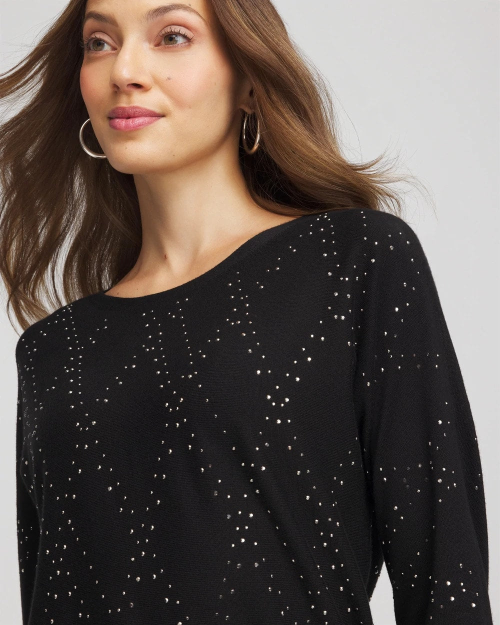 Chico's / Ella Embellished Dolman Pullover Sweater