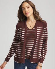 Chico's Discount - Ella Striped Long-Sleeve Cardigan