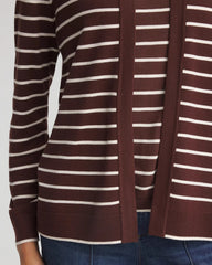 Chico's Discount - Ella Striped Long-Sleeve Cardigan