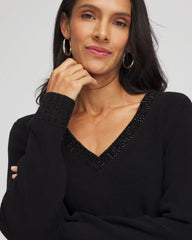 Chico's US - Embellished V-Neck Pullover Sweater