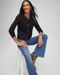 Chico's / V-Day Embroidered Crewneck Cardigan