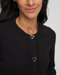 Chico's / V-Day Embroidered Crewneck Cardigan