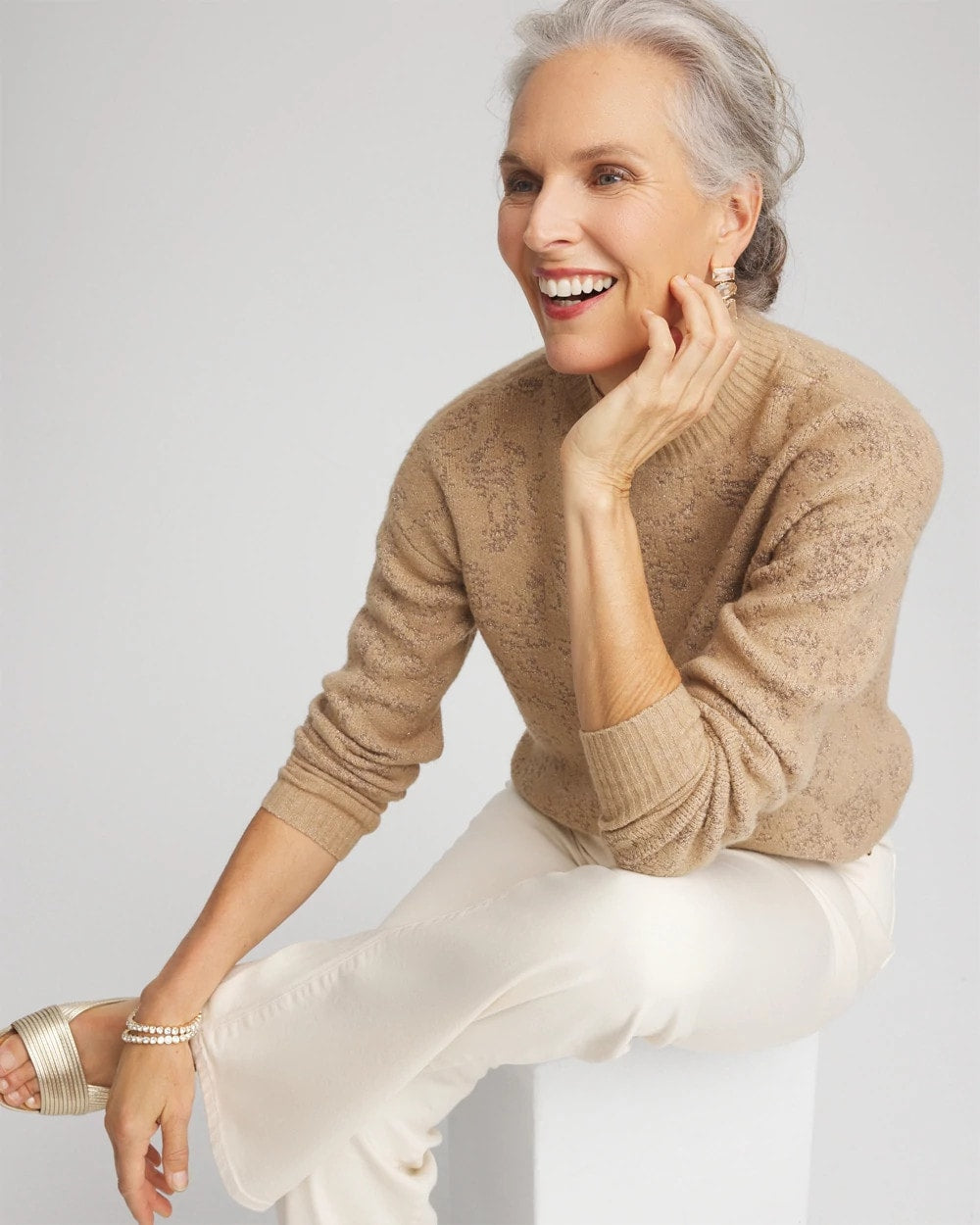 Chico's Sale - Jacquard Mockneck Pullover