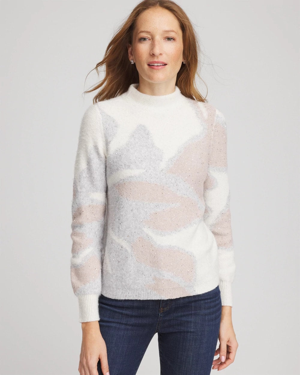 Chico's For Sale - Bloom Metallic Intarsia Pullover Sweater