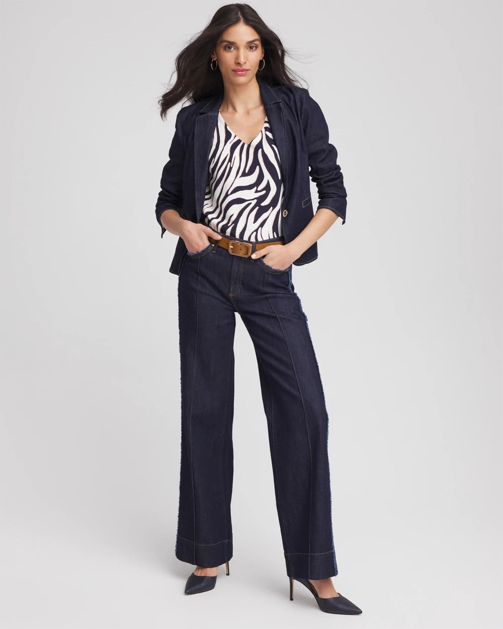 Chico's Online - Ella Zebra V-Neck Pullover Sweater