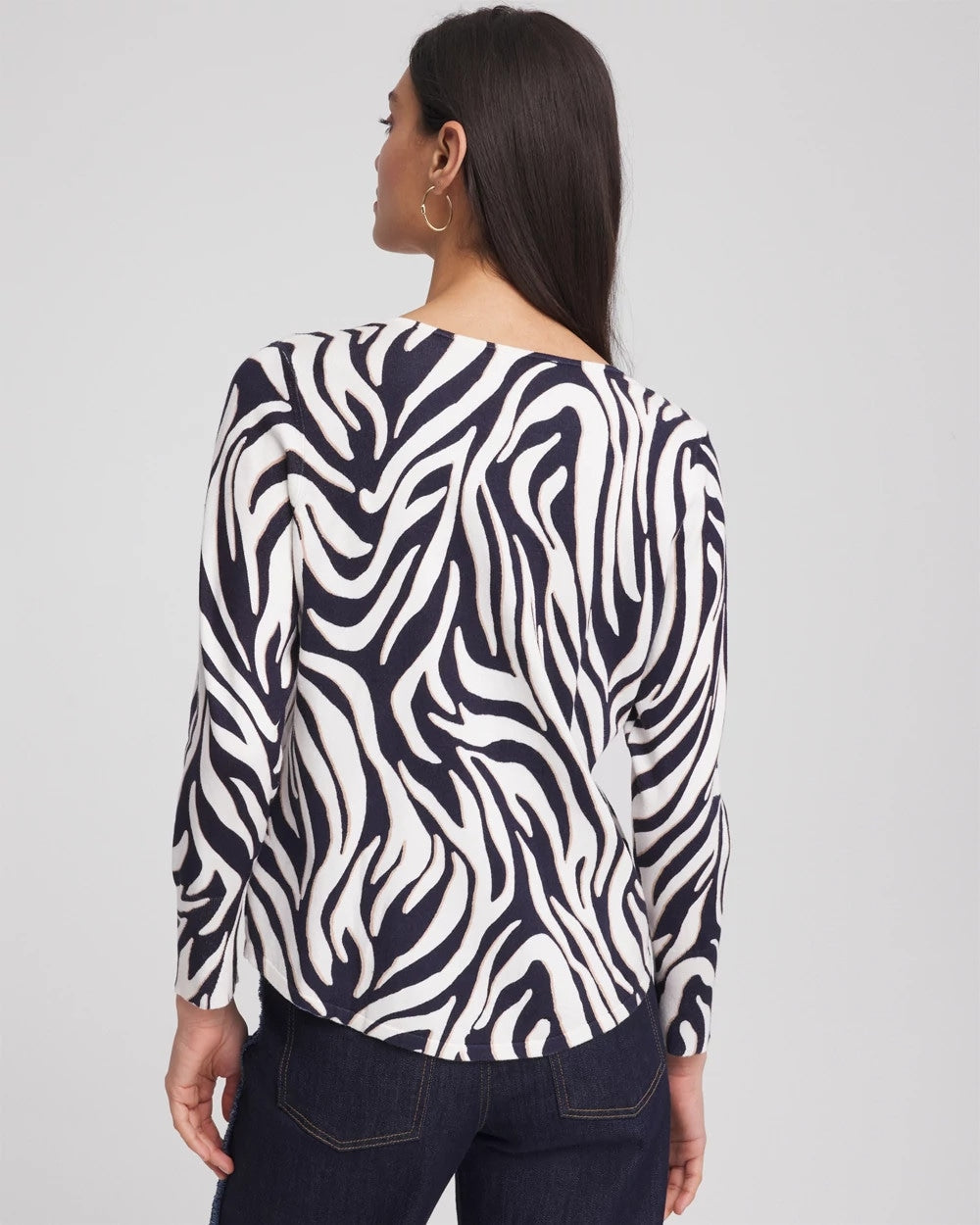 Chico's Online - Ella Zebra V-Neck Pullover Sweater