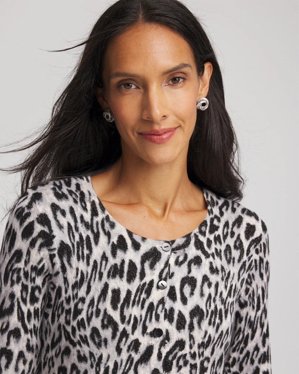 Chico's US - Animal Crewneck Cardigan