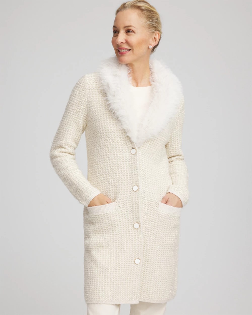 Chico's On Sale - Fur Trim Cardigan