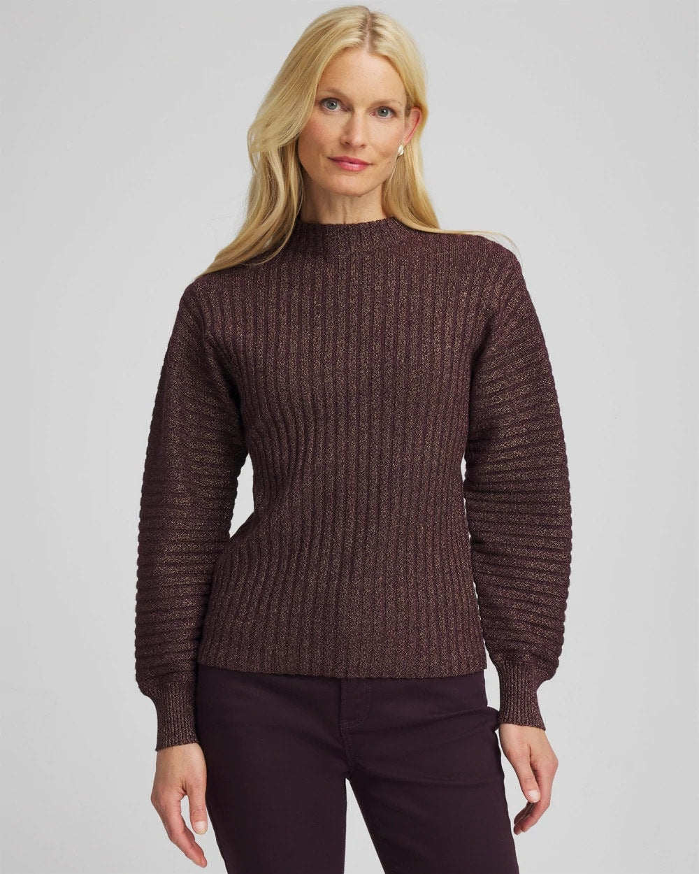 Chico's For Sale - Metallic Ribbed Pullover