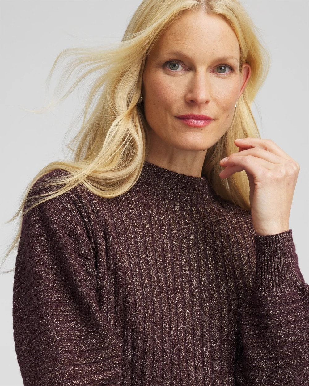 Chico's For Sale - Metallic Ribbed Pullover