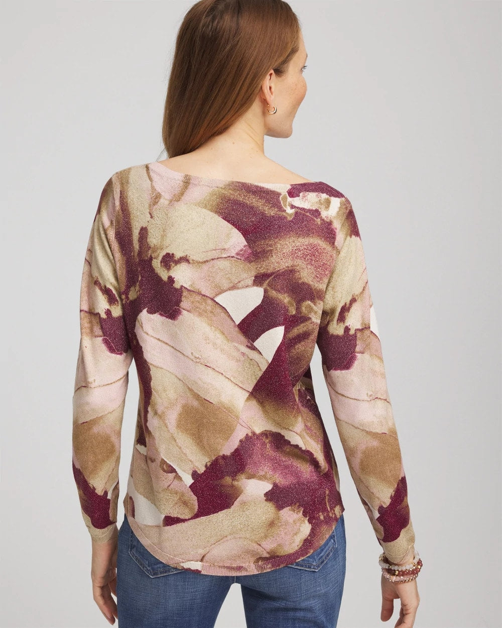 Chico's Outlet - Ella Ocean Glitz Boatneck Sweater