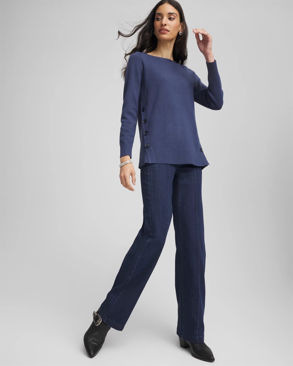 Chico's Online - Button Tunic Sweater