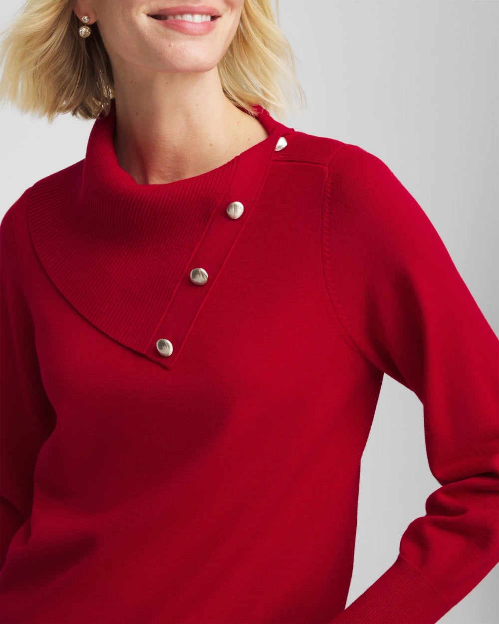 Chico's / Button Envelope Neck Sweater