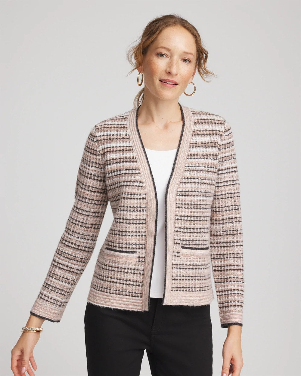 Chico's Sale - Sunset Abstract Sweater Jacket