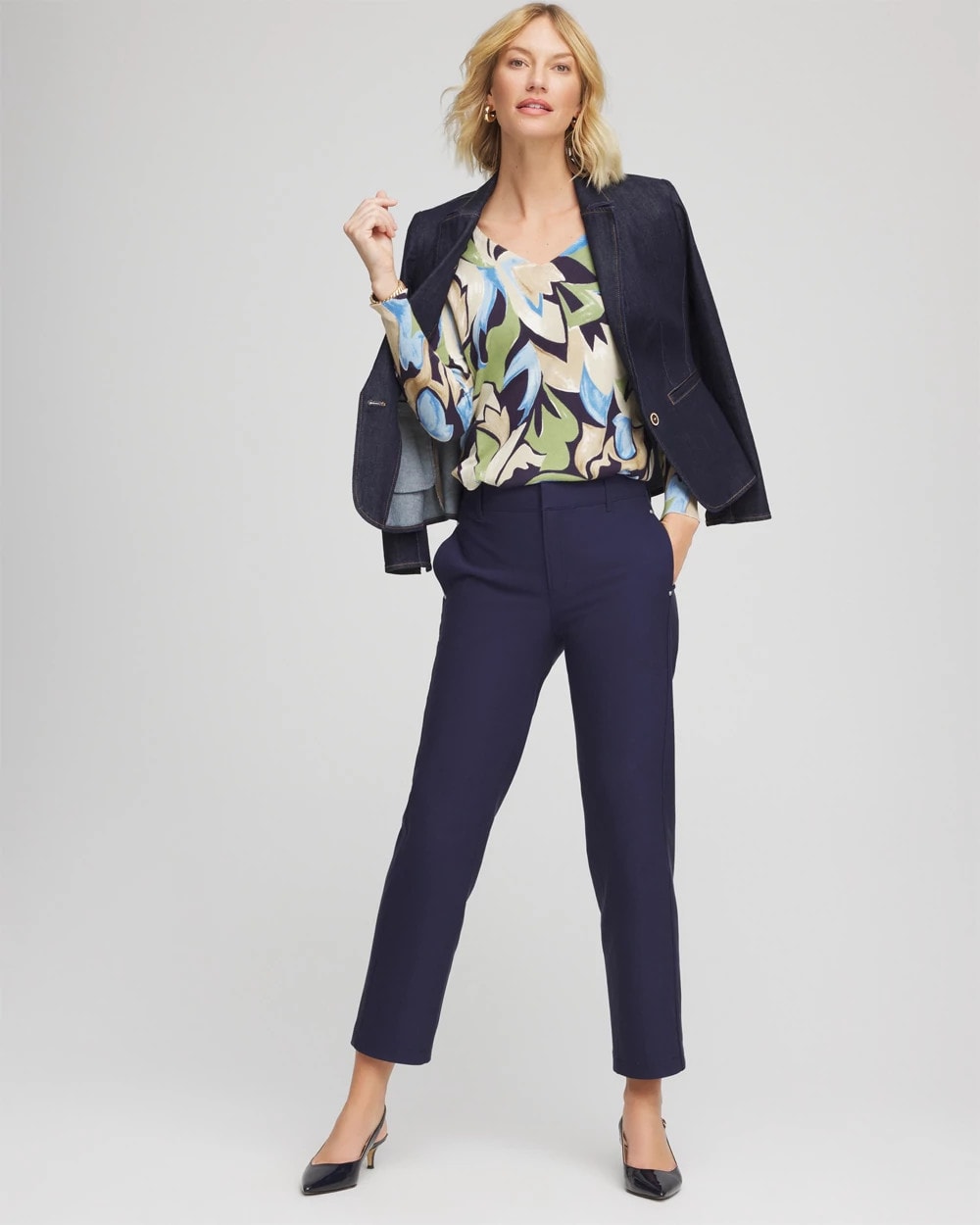 Chico's / Ella Bloom V-Neck Pullover Sweater