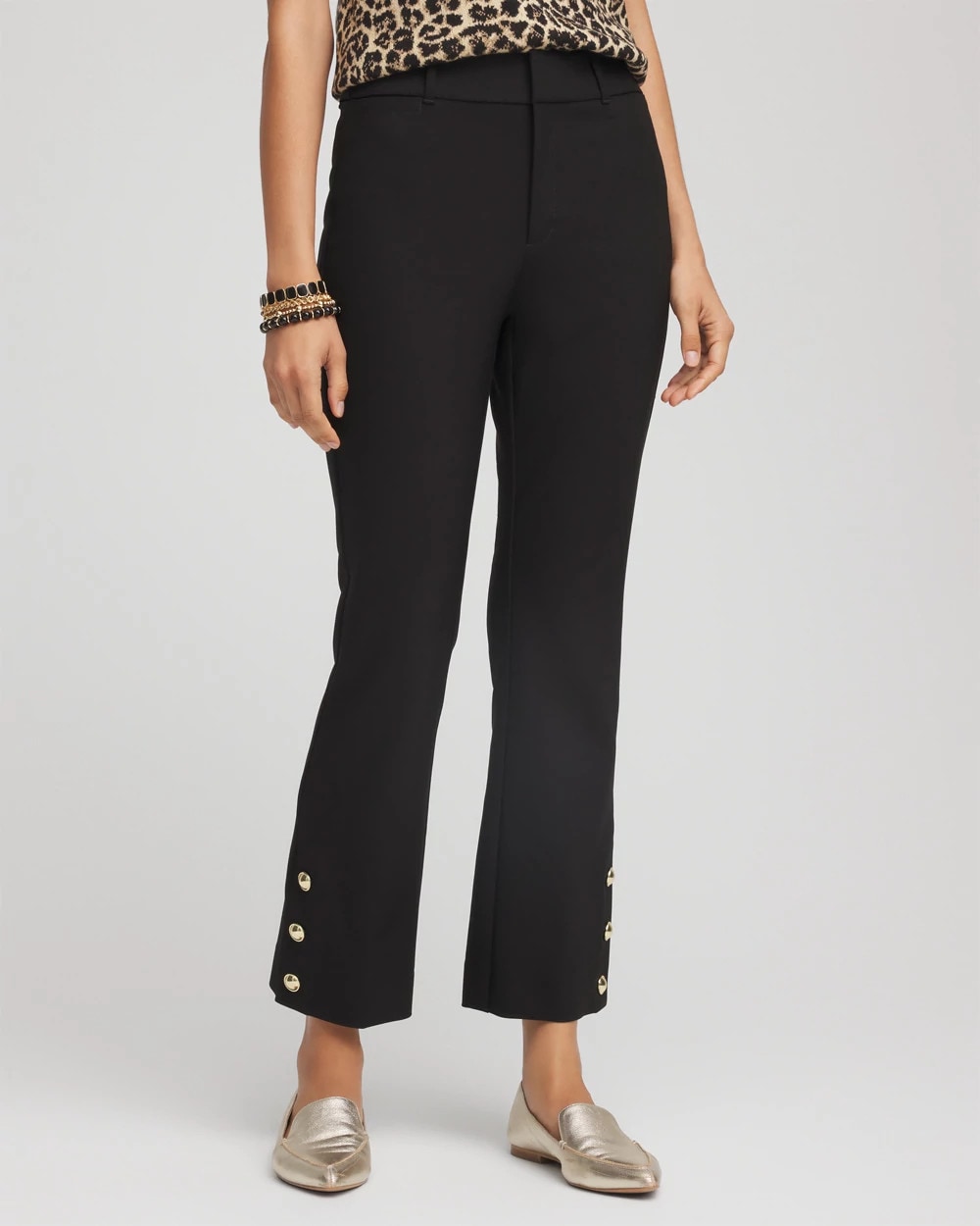 Chico's On Sale - Bi-Stretch Flared Button-Hem Cropped Pants