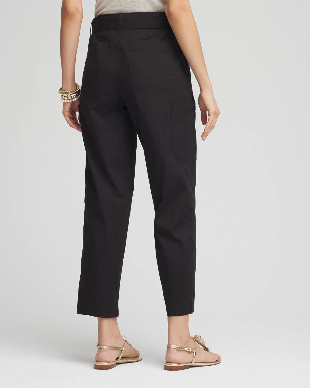 Chico's Sale - Poplin Pull-On Tapered-Leg Cropped Pants