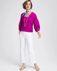 Chico's On Sale - Striped Straight-Leg Cropped Pants