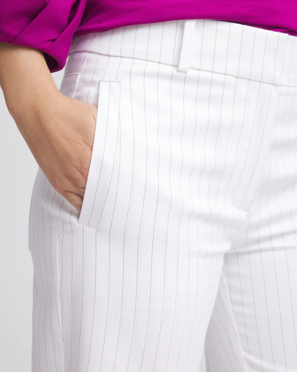 Chico's On Sale - Striped Straight-Leg Cropped Pants