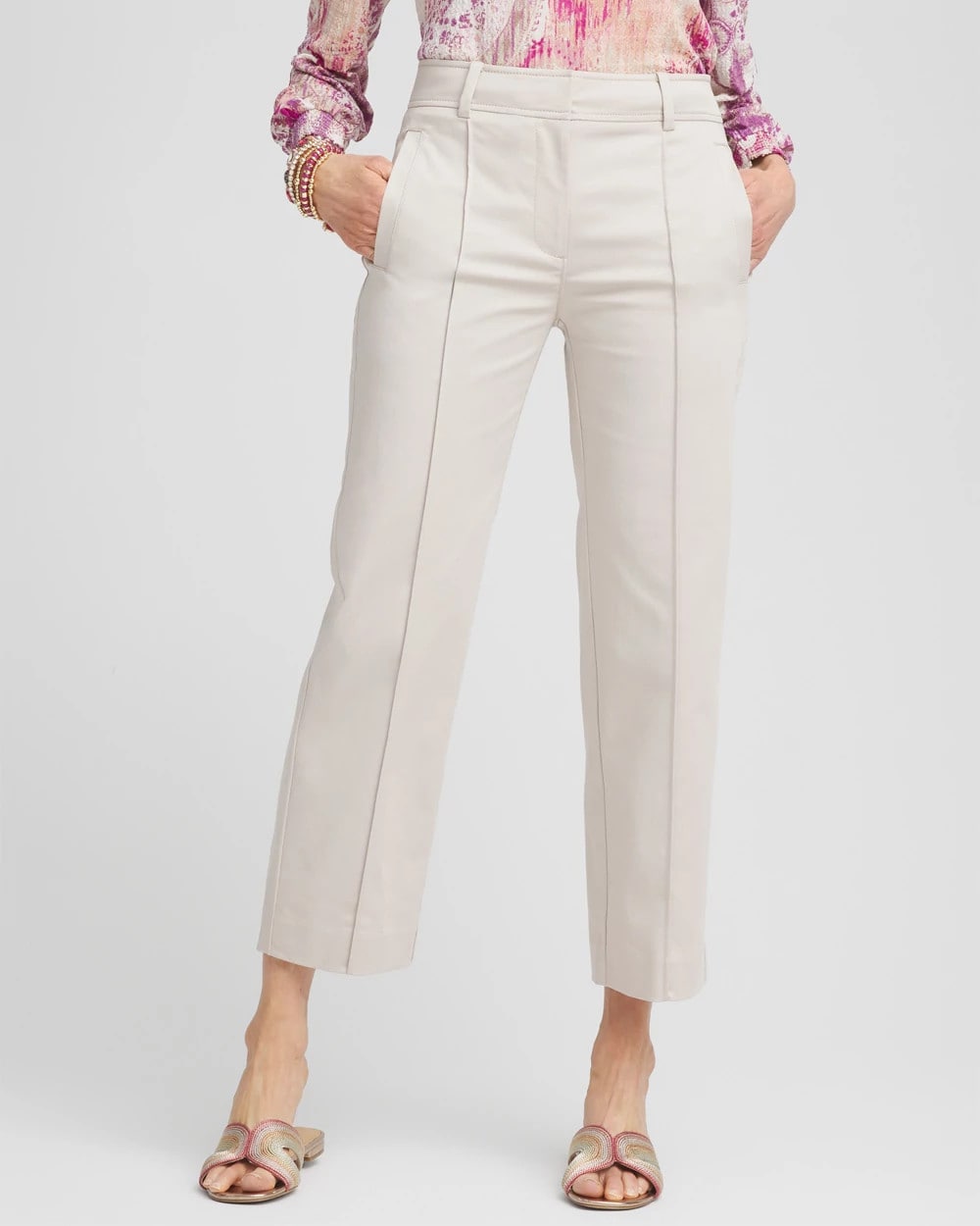 Chico's For Sale - Stretch Sateen Straight Cropped Pants