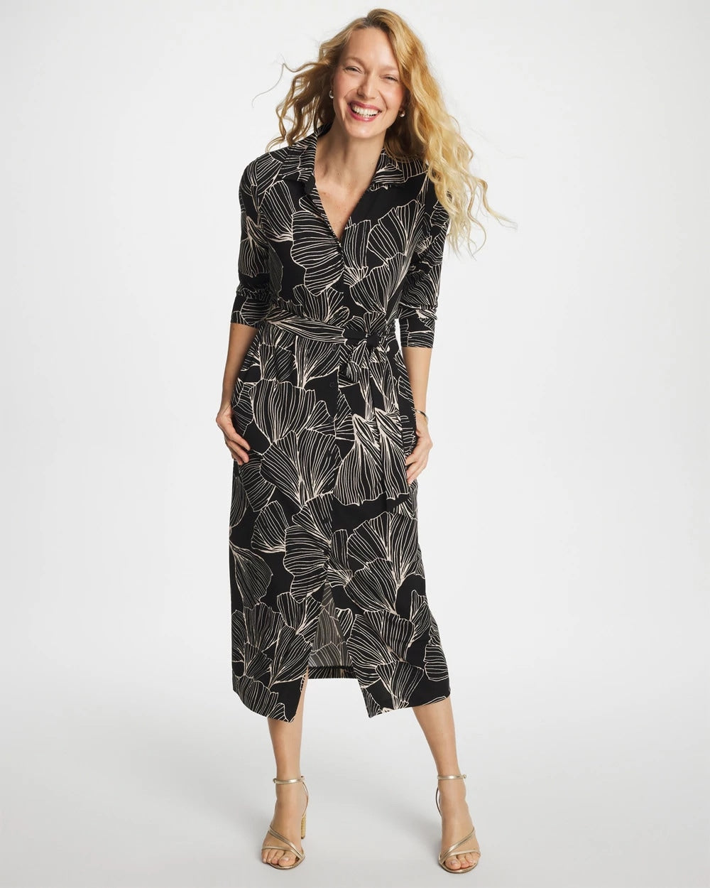 Chico's On Sale - Printed Knit Shirtdress