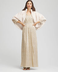 Chico's For Sale - Metallic Knit Pleated Maxi Dress