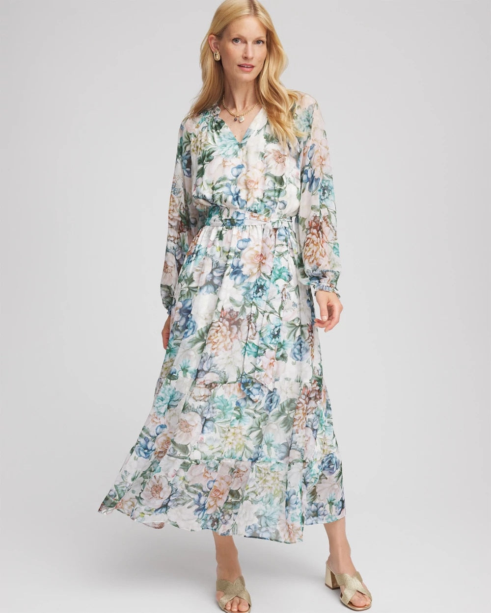 Chico's US - Georgette Tie-Front Maxi Dress