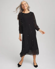 Chico's Outlet - Feathered Georgette Popover Dress