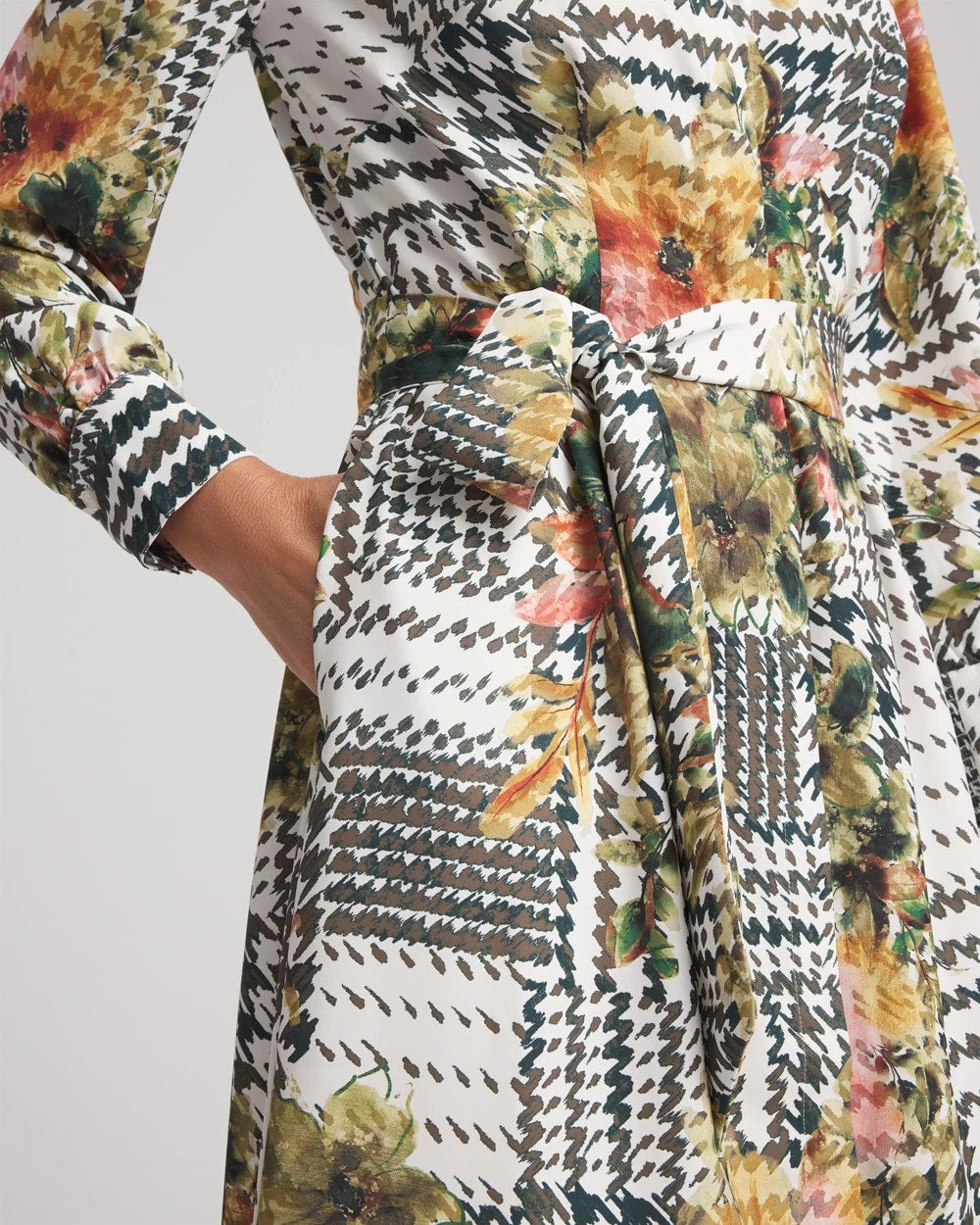 Chico's / Artisanal Floral Print  Maxi Shirtdress