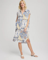 Chico's Discount - Floral Patchwork Short Shirtdress