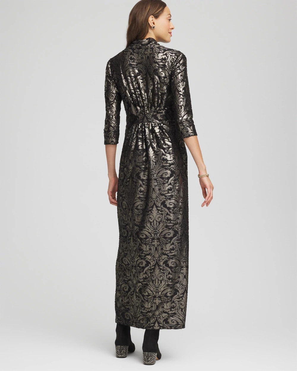 Chico's Sale - Foiled Knit Pleated Maxi Dress