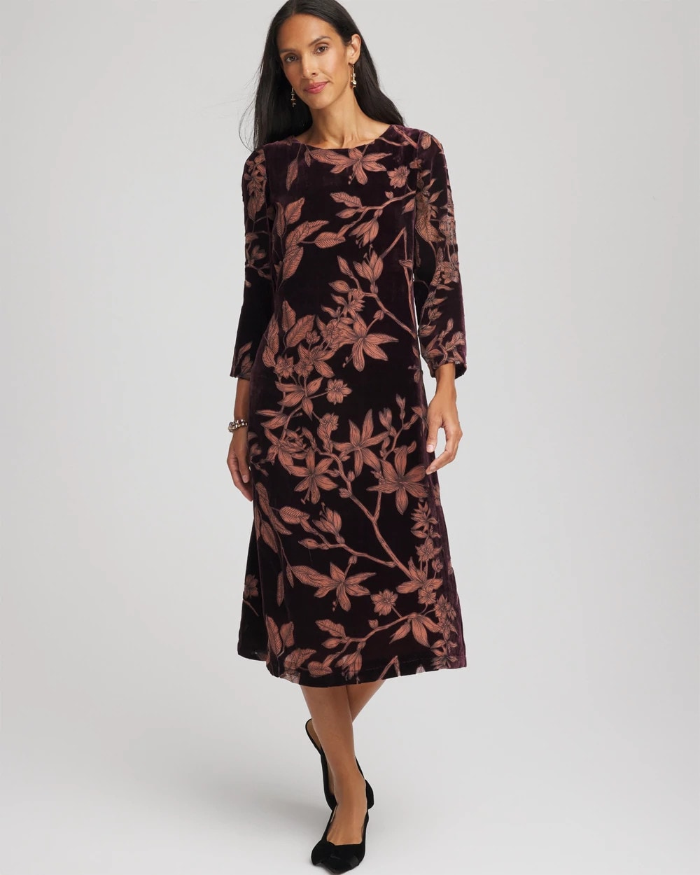 Chico's On Sale - Burnout Velvet Midi Dress