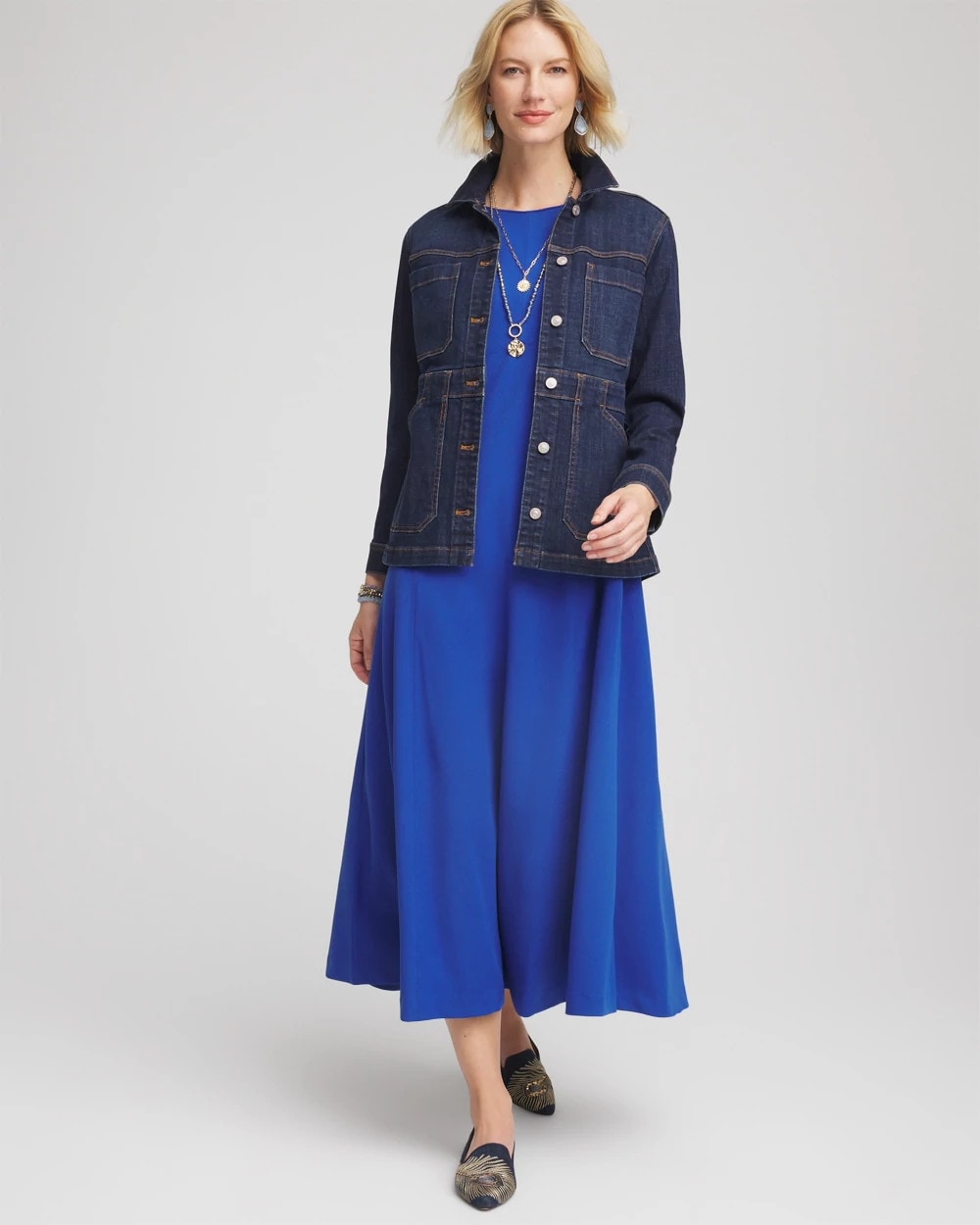 Chico's Outlet - Seamed Crepe Maxi Dress